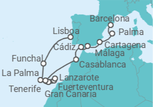 Itinerario del Crucero Islas Canarias - Regent Seven Seas