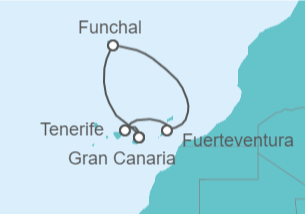 Itinerario del Crucero Islas Canarias - AIDA