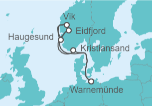 Itinerario del Crucero Noruega - AIDA