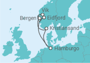 Itinerario del Crucero Noruega - AIDA