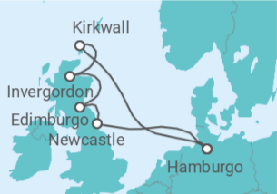 Itinerario del Crucero Reino Unido - AIDA