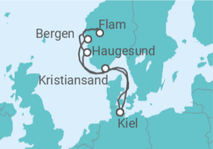 Itinerario del Crucero Noruega - AIDA