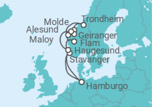 Itinerario del Crucero Noruega - AIDA