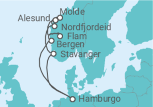 Itinerario del Crucero Noruega - AIDA