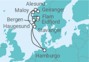 Itinerario del Crucero Noruega - AIDA