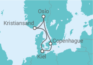 Itinerario del Crucero Noruega, Dinamarca - AIDA