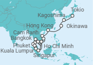 Itinerario del Crucero Desde Tokio a Singapur - Princess Cruises