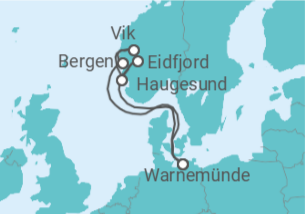 Itinerario del Crucero Noruega - AIDA