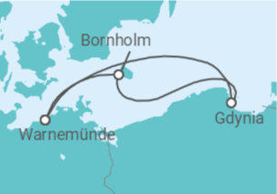 Itinerario del Crucero Polonia, Dinamarca - AIDA