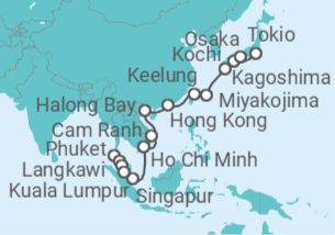 Itinerario del Crucero Sudeste Asiático y Japón - Princess Cruises