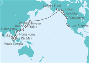 Itinerario del Crucero Pacífico Norte  - Princess Cruises