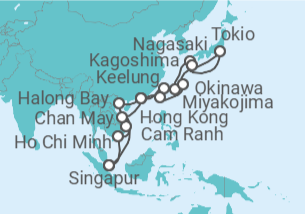 Itinerario del Crucero Gran Aventura por Japón y el Sudeste Asiático - Princess Cruises