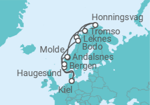 Itinerario del Crucero Noruega - AIDA