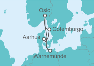 Itinerario del Crucero Noruega, Suecia, Dinamarca - AIDA