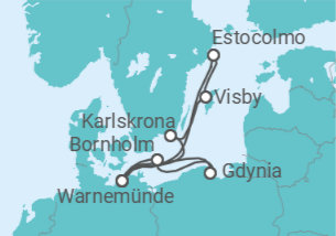 Itinerario del Crucero Polonia, Dinamarca, Alemania, Suecia - AIDA