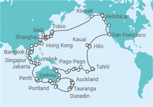Itinerario del Crucero Vuelta al mundo 2028 - Regent Seven Seas