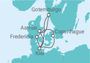 Itinerario del Crucero Dinamarca, Alemania, Suecia - AIDA