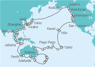 Itinerario del Crucero Vuelta al mundo 2028 - Regent Seven Seas