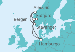 Itinerario del Crucero Noruega - AIDA