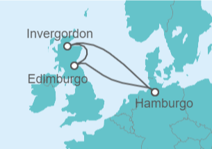 Itinerario del Crucero Reino Unido - AIDA