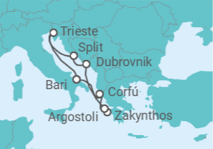 Itinerario del Crucero Bahías de ensueño TI - Costa Cruceros