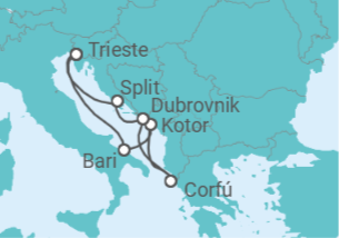 Itinerario del Crucero Bahías de ensueño TI - Costa Cruceros