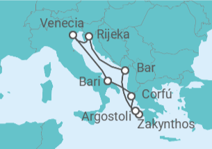 Itinerario del Crucero Bahías de ensueño TI - Costa Cruceros