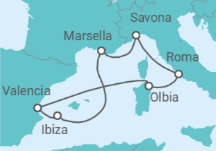 Itinerario del Crucero Historia y belleza natural TI - Costa Cruceros