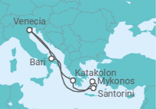 Itinerario del Crucero Entre mitos y maravillas naturales TI - Costa Cruceros