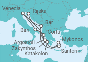 Itinerario del Crucero Italia, Grecia TI - Costa Cruceros