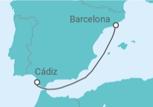 Itinerario del Crucero España TI - Costa Cruceros