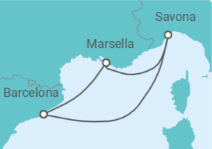 Itinerario del Crucero Francia, Italia TI - Costa Cruceros