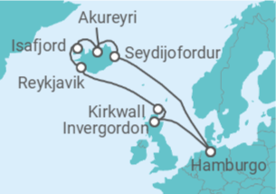 Itinerario del Crucero Islandia, Reino Unido TI - Costa Cruceros