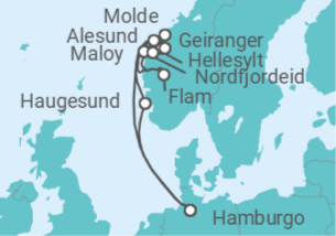 Itinerario del Crucero Tesoros de la naturaleza TI - Costa Cruceros