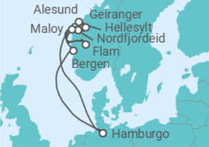 Itinerario del Crucero Tesoros de la naturaleza TI - Costa Cruceros
