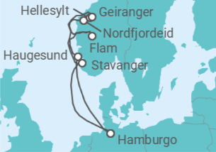 Itinerario del Crucero Noruega TI - Costa Cruceros