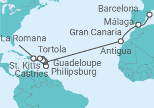 Itinerario del Crucero Desde Barcelona a La Romana (R.Dominicana) TI - Costa Cruceros
