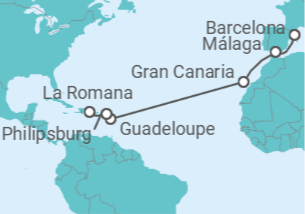Itinerario del Crucero España, Guadalupe, Saint Maarten TI - Costa Cruceros