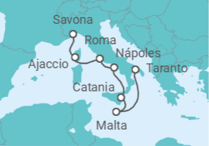 Itinerario del Crucero Malta, Italia, Francia TI - Costa Cruceros
