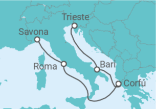 Itinerario del Crucero Italia, Grecia TI - Costa Cruceros