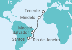 Itinerario del Crucero Cabo Verde, Brasil TI - Costa Cruceros