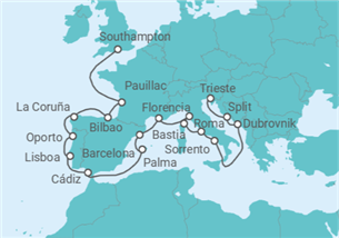 Itinerario del Crucero Meditaciones mediterráneas - Oceania Cruises