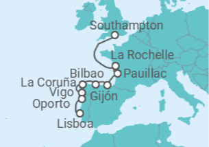 Itinerario del Crucero Aventuras en Iberia - Oceania Cruises
