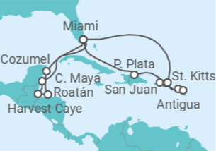 Itinerario del Crucero Triunfo tropical - Oceania Cruises