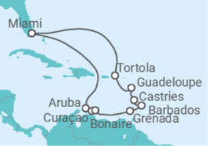 Itinerario del Crucero Calma caribeña - Oceania Cruises