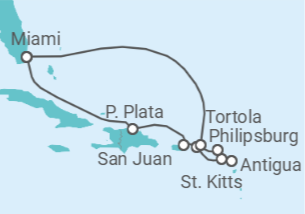 Itinerario del Crucero Tapiz de las islas del Caribe - Oceania Cruises