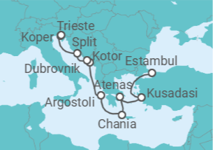 Itinerario del Crucero Griegos y bizantinos - Oceania Cruises