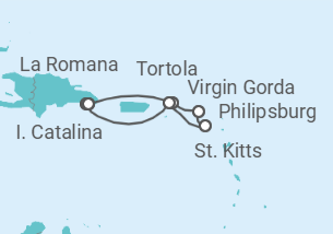 Itinerario del Crucero Surcando el Sur del Caribe II - Con vuelos - MSC Cruceros