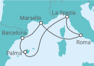 Itinerario del Crucero Mediterráneo Occidental inaugural - Royal Caribbean
