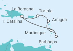 Itinerario del Crucero Caribe Sur - Con vuelos - MSC Cruceros